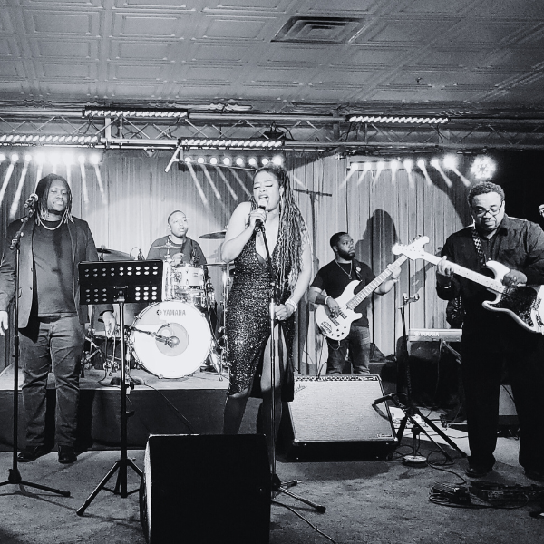 The Rock & Soul Band performing live on stage at a wedding